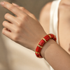Resin Tube Stretchable Bracelet - Maroon