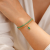Double Chain Green Beads Bracelet