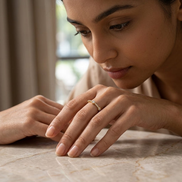 Zircon Stone Adjustable Ring