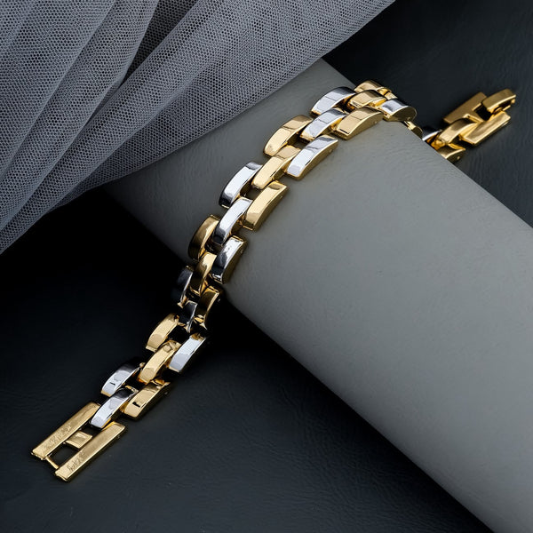 Dual Tone Verc Men's Bracelet