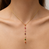 Multicolour Teardrop Y Necklace