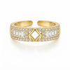 Diamond Crown Crystal Line Ring