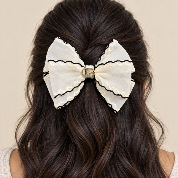 Contrast Lace Hair Bow