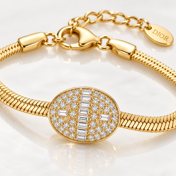 Studded Circle Wiper Chain Bracelet