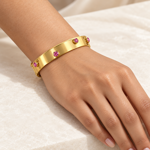 Pink Crystal Broad Bracelet