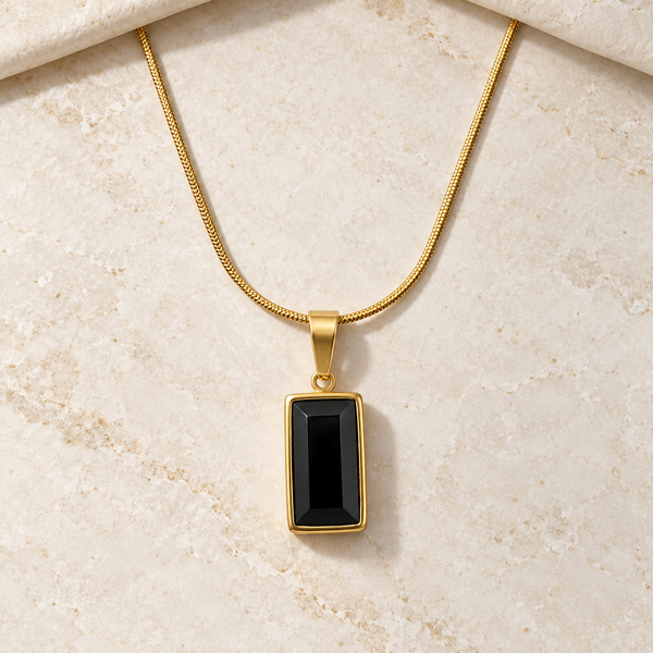 Black Rectangle Necklace