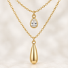 Double Layer Gold Drop Necklace