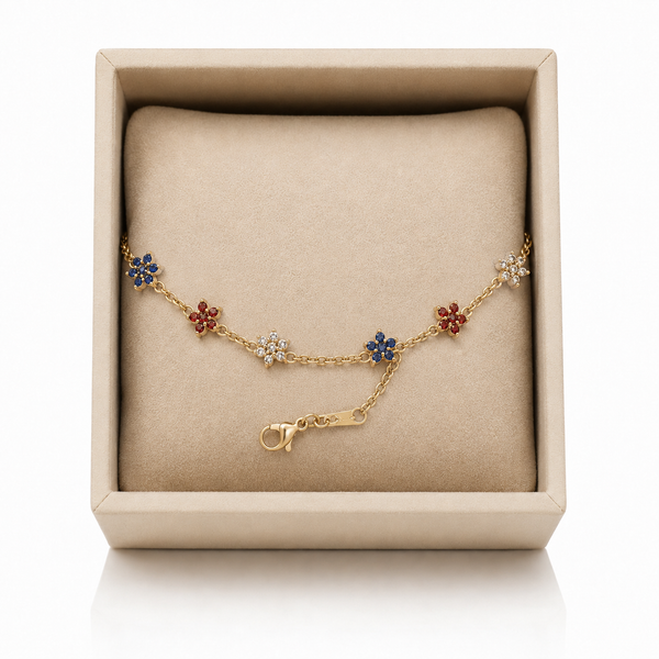 Multicolour Crystal Bloom Bracelet