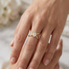 Crystal Cross over Ring - Adjustable