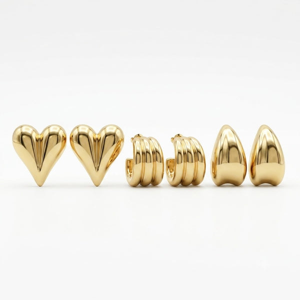 Everyday Gold Earrings - Set of 3