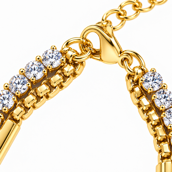 Golden Glamour Layered Bracelet