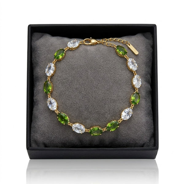 Emerald Crystal Drop Bracelet
