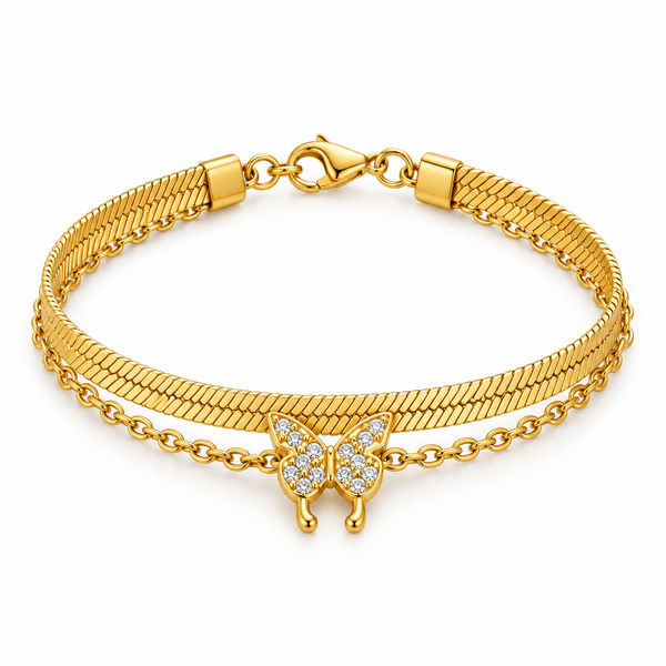 Dual Layer Butterfly Bracelet