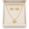 Studded Eye Necklace With Earrings