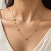 Curve Heart Studded Necklace with Earrings