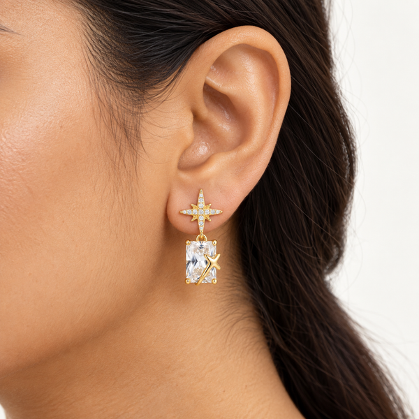 Star Studded Drop Earrings