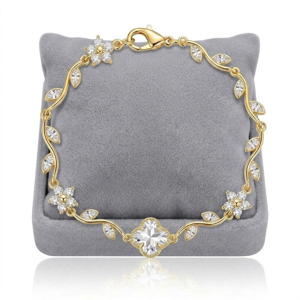 Crystal Flower Studded Bracelet