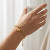 Gold Heart Dual Chain Bracelet