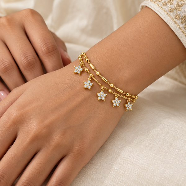 Dual Layer Star Chime Bracelet