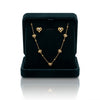 Curve Heart Studded Necklace with Earrings