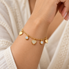 Studded Heart Dangle Chime Bracelet