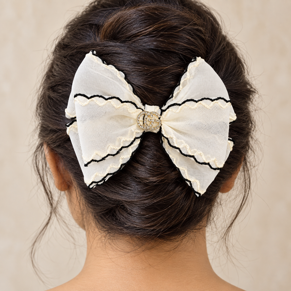 Contrast Lace Hair Bow