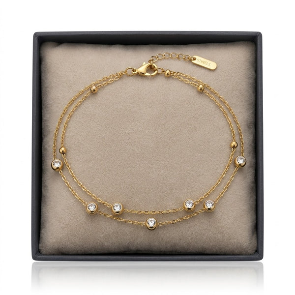 Double Layer Ball Charm Bracelet
