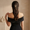 Rhinestone Tassel Leaf Hair Claw hair claw clip – alternate angle
