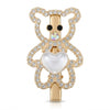 Close-up of the Rhinestone Studded Teddy Hair Pin showing stud setting