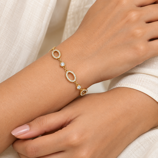 Dainty Sparkly Oval Bracelet