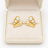 Half Pearl Gold Solid Earring