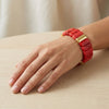 Viral Stackable Bar Bracelet - Maroon
