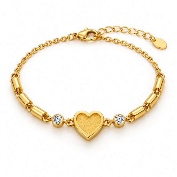 Gold Heart Beaded Bracelet
