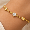 Crystal Gold Heart Bracelet