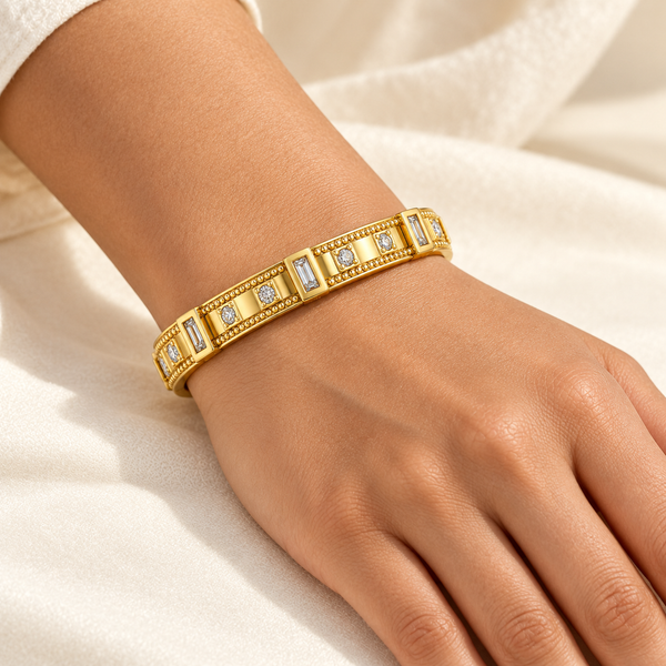 Rectangle Crystal Accent Bracelet