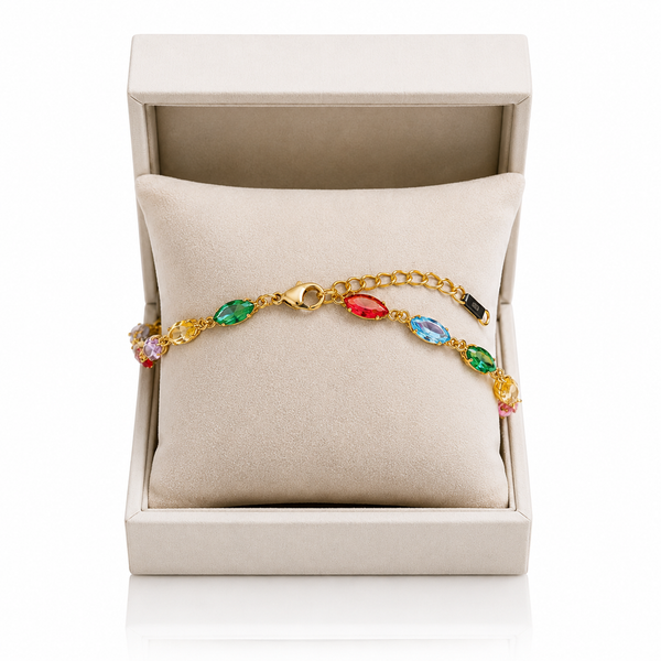 Sleek Rainbow Crystal Bracelet
