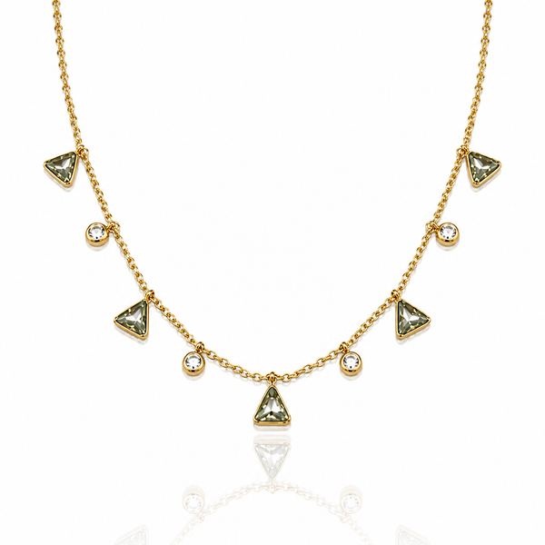 Tri Crown Charm Necklace with Earrings
