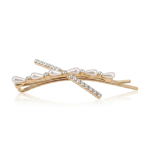 Intersection Pearl slide Hair Pin hair clip worn on model – styled for women
