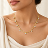 Disc Crystal Snake chain Necklace