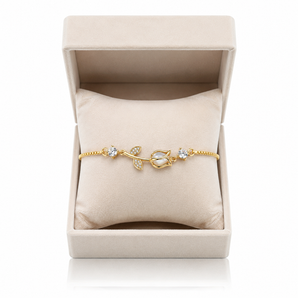 Moon Tulip Crystal Adjustable Bracelet