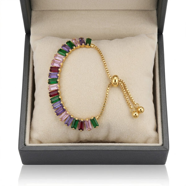 Multicolour Tennis Adjustable Bracelet