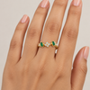 Zircon Flower Emerald Ring