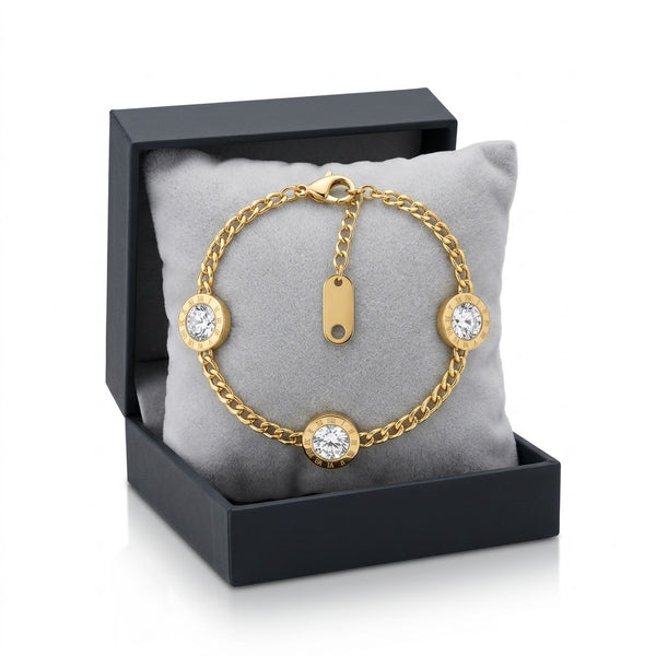 Roman Multi Disc Stud Bracelet