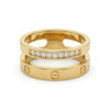 Gold Band Dual Studded Ring