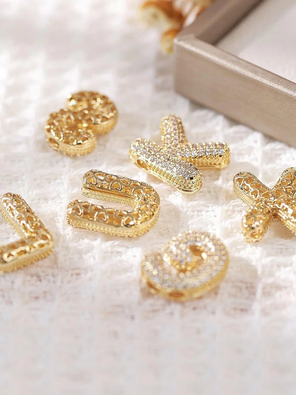 Diamond Studded Bubble Letters~ Necklace