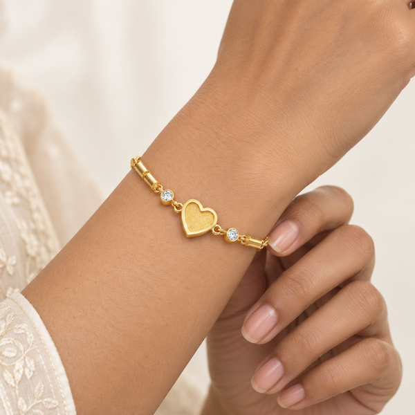 Gold Heart Beaded Bracelet