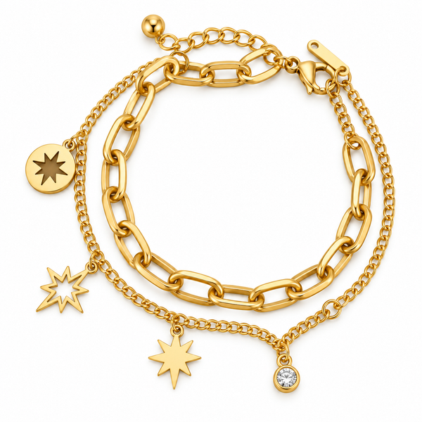 Dual Layer Star Chime Bracelet