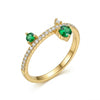 Emerald Crystal Gem Stud Ring