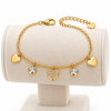 Studded Heart Dangle Chime Bracelet