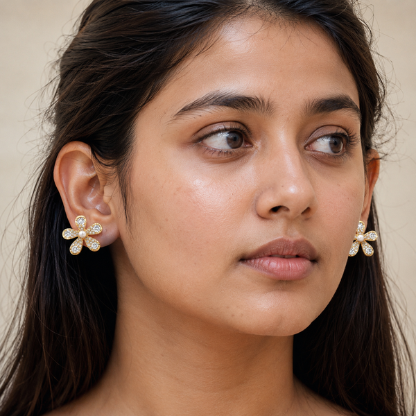 Crystal Sparkle Flower Earring